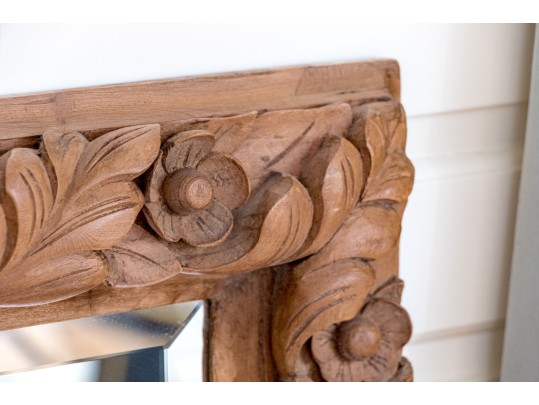 Lavishly Hand Carved Framed Beveled Edge Mirror