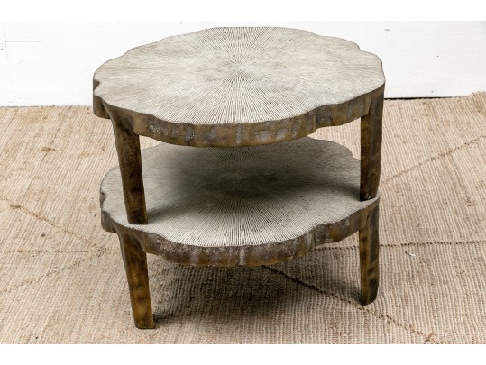 Chic Pair Of Serena And Lilly Cast Aluminum Tables