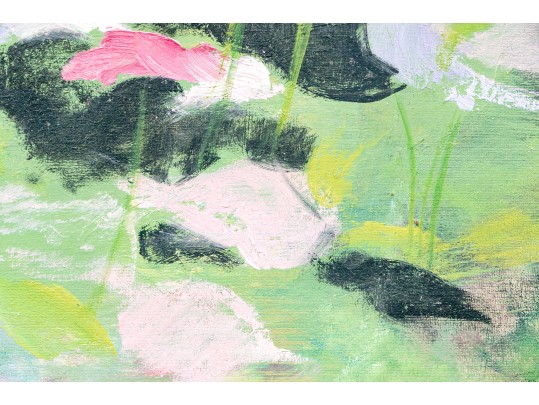 Oil On Board, Pink Waterlilies