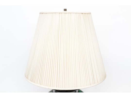 Chinese Oversized Famille Noire Baluster Form Table Lamp, 20th C.