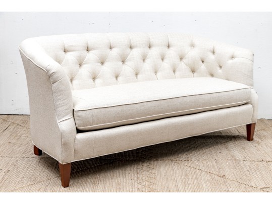 American Made Sherrill Tufted Upholstered Settee