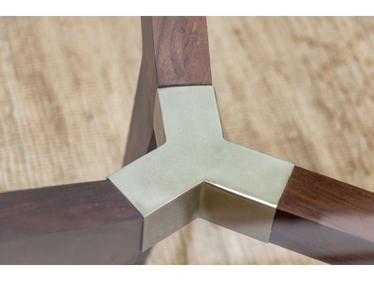 Contemporary Wood And Glass Dining Table 