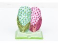 Herend Hand Painted Fishnet Pattern Baby Owl Group