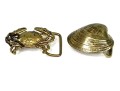Two Artisan Nantucket Nautical Brass Belt Buckles