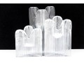 Three Vintage Kosta Boda Crystal Graduated Candlesticks 