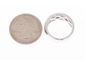 Sterling Silver Lovely High Polished, Round Brilliant Cut CZ Wide Band Ring, Pave Set, Size 7.75