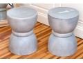 Pair Of Composite Plaster Grarden Stools