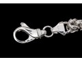 Sterling Silver Elegant Matte Finish Oval Link And Alternating Byzantine Link Bracelet