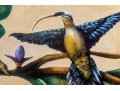 Signed Painting On Paper, Hummingbird On Flowering Branch, 2001