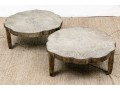 Chic Pair Of Serena And Lilly Cast Aluminum Tables