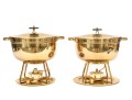 Pair Of Chafing Lidded Pots On Stands By Durham Silversmiths