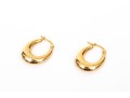 18k Yellow Gold Simple Graduated Oval Hoop Earrings