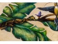 Signed Painting On Paper, Hummingbird On Flowering Branch, 2001