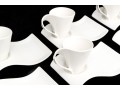 Set Of Villeroy & Boch Luxembourg White Porcelain Mugs And Saucer Plates- Wave Pattern