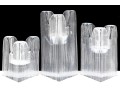 Three Vintage Kosta Boda Crystal Graduated Candlesticks 