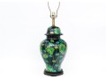 Chinese Oversized Famille Noire Baluster Form Table Lamp, 20th C.