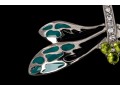 Sterling Silver Whimsical Dragonfly Pin Set With Round Brilliant CZ Stones And Enamel Wings
