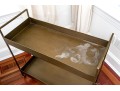 Industrial Chic Antiqued Brass Tone Bar Cart