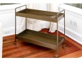 Industrial Chic Antiqued Brass Tone Bar Cart