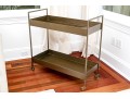 Industrial Chic Antiqued Brass Tone Bar Cart