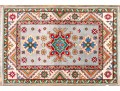 Hand-knotted Wool Pakistan Kazak Accent Carpet, 4'-1