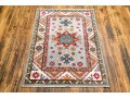 Hand-knotted Wool Pakistan Kazak Accent Carpet, 4'-1