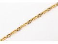 14k Yellow Gold Pretty Tanzanite And Diamond Set Link Line Bracelet, App. 0.10 TCW