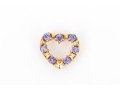 14k Yellow Gold Pretty Tanzanite Set Floating Heart Pendant