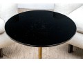 Brass And Black Glass Accent Table
