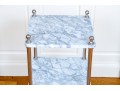 Stylish Chrome And Marble Three Tiered End Table / Etagere