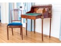 Antique Louis XVI Style Tambour Secretary Desk With Chair