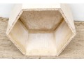 Faux Travertine Ceramic Hexagonal Accent Table