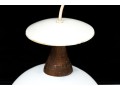 Trio Of MCM Glass Shaded Hanging Pendant Lights
