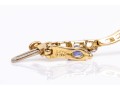 14k Yellow Gold Pretty Tanzanite And Diamond Set Link Line Bracelet, App. 0.10 TCW