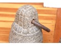 Pair Of Carved Stone And Iron Ring Door Stops