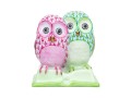 Herend Hand Painted Fishnet Pattern Baby Owl Group