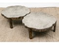 Chic Pair Of Serena And Lilly Cast Aluminum Tables
