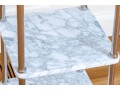 Stylish Chrome And Marble Three Tiered End Table / Etagere