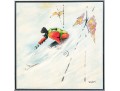 Signed Oil On Canvas, Slalom Racer