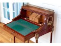 Antique Louis XVI Style Tambour Secretary Desk With Chair