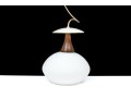 Trio Of MCM Glass Shaded Hanging Pendant Lights