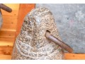 Pair Of Carved Stone And Iron Ring Door Stops