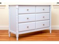 Gray Finished Spindle Six Drawer Dresser
