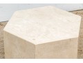 Faux Travertine Ceramic Hexagonal Accent Table