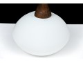 Trio Of MCM Glass Shaded Hanging Pendant Lights