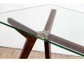Contemporary Wood And Glass Dining Table 