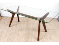 Contemporary Wood And Glass Dining Table 
