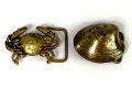Two Artisan Nantucket Nautical Brass Belt Buckles
