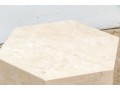 Faux Travertine Ceramic Hexagonal Accent Table
