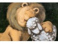 Framed Oil On Board, Lion With Sheep 